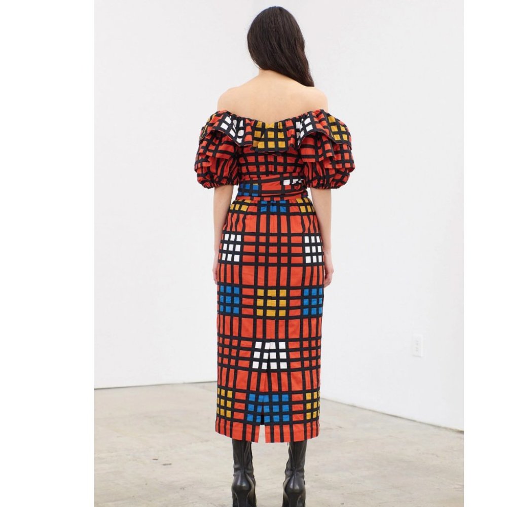 Mara Hoffman Arabella Dress - color block grid applique - Picture 2 of 7